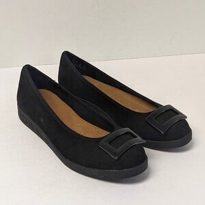 Soft Style Paquita Flats, Black, Women's 8.5 Wide